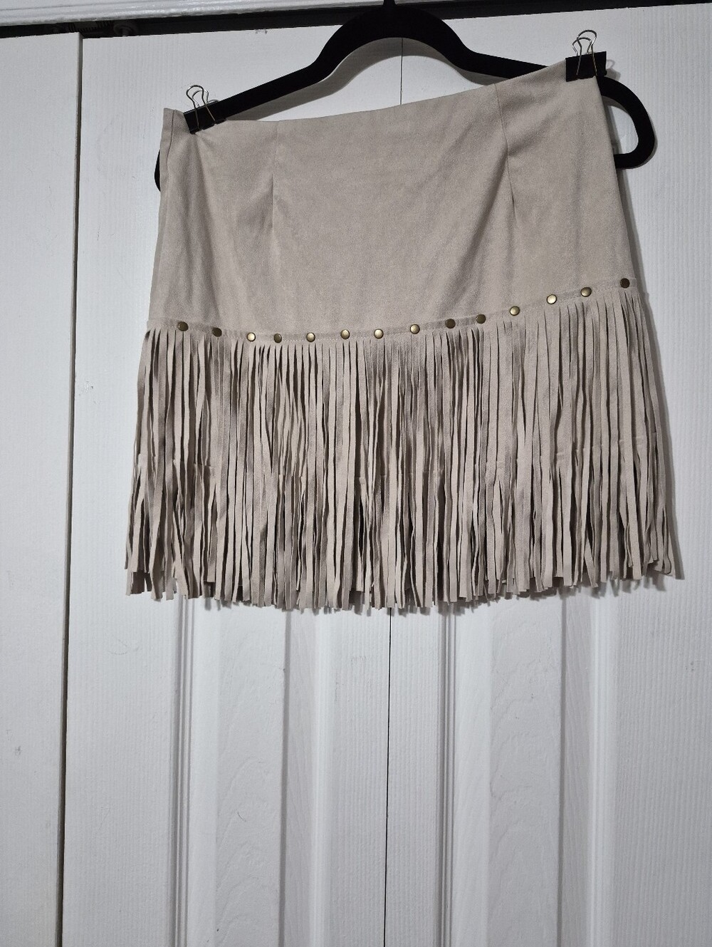 Boho Chic - GenZFashion Faux Suede Fringe Mini Skirt